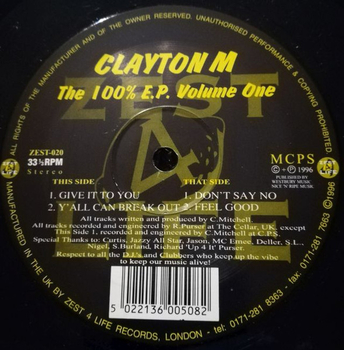 CLAYTON MITCHELL - The 100% E.P. Volume One